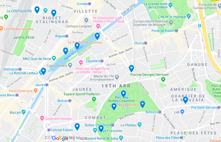 Romantic Places in Paris 75019